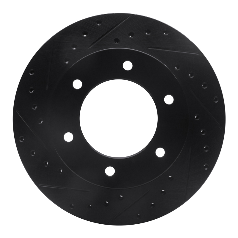 Honda Passport Brake Rotor (1) - Front Left - R1 Concepts - Drilled & Slotted - Black - `01-`04